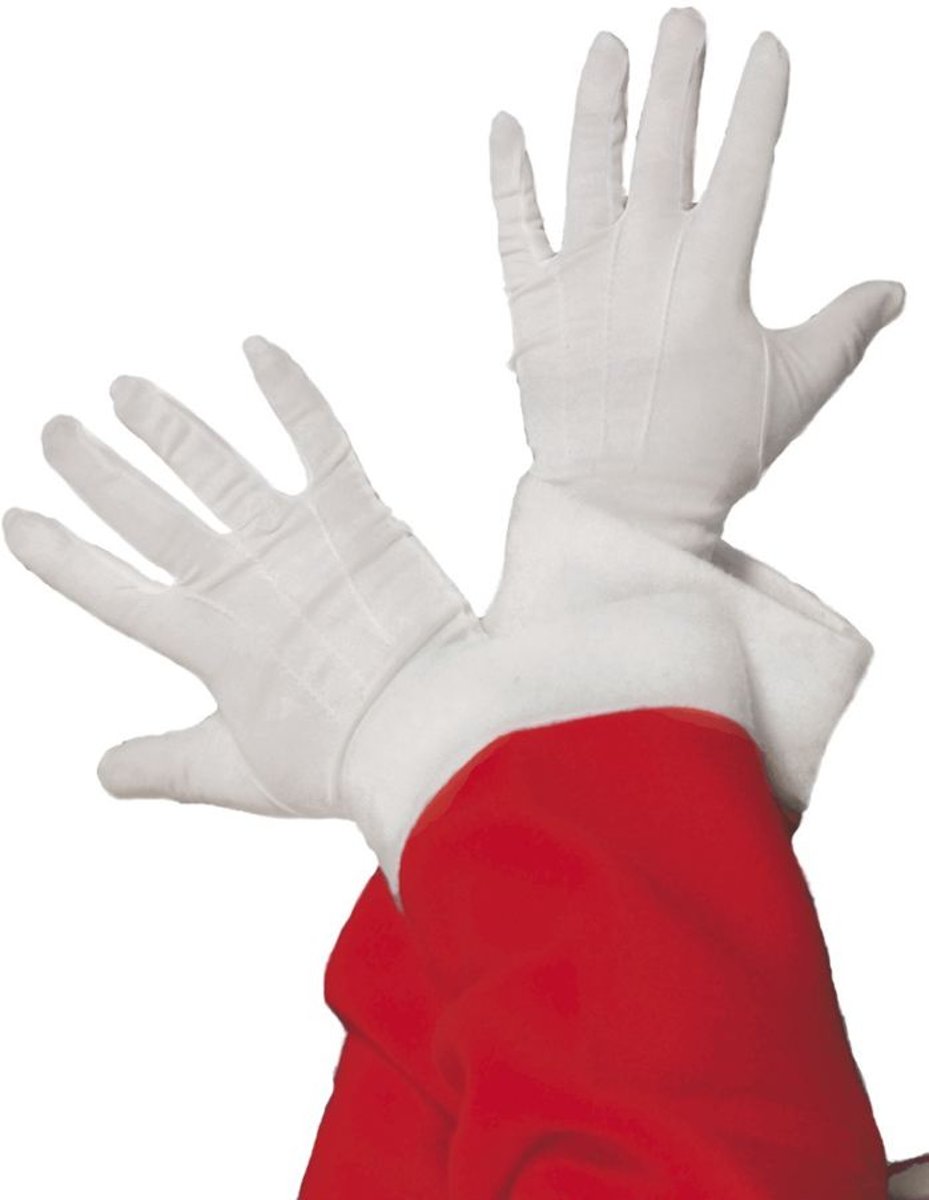 Korte witte Handschoenen | Kerstman /Sinterklaas